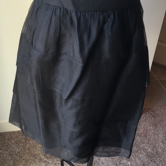 Color Block Strapless Dress. Tiered Skirt. - Picture 4 of 4